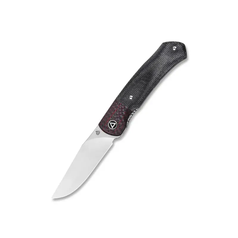 Qsp Gannet Folding Knife With Black Micarta Scales And Carbon Fiber Bolsters 1
