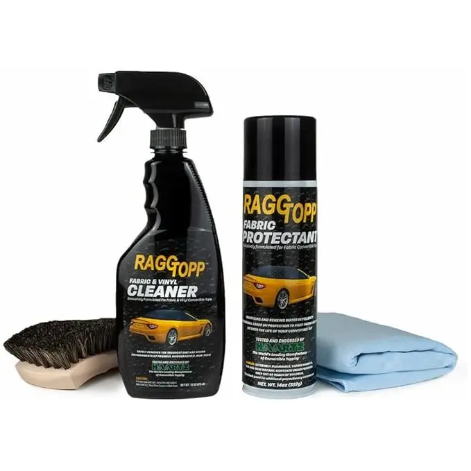 Raggtopp Fabric Convertible Top Care Kit – Includes Brush & Glass Towel 1