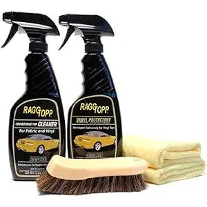 Raggtopp Vinyl Convertible Top Maintenance Bundle – Brush + Microfiber Towels 1
