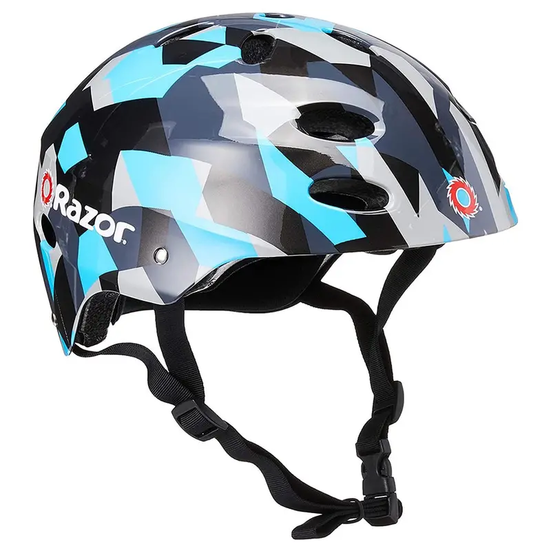 Razor Child Helmet – Blue Geometric Pattern V-17 Design 1