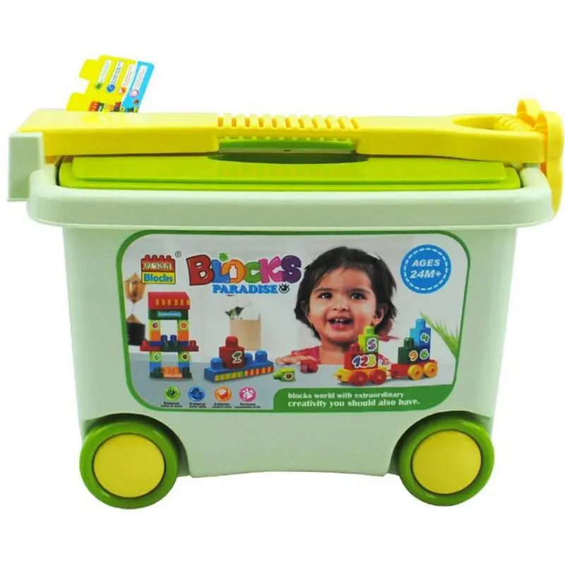 Rolling Suitcase Construction Set – 82-Piece Portable Building Block Kit With Wheels 1