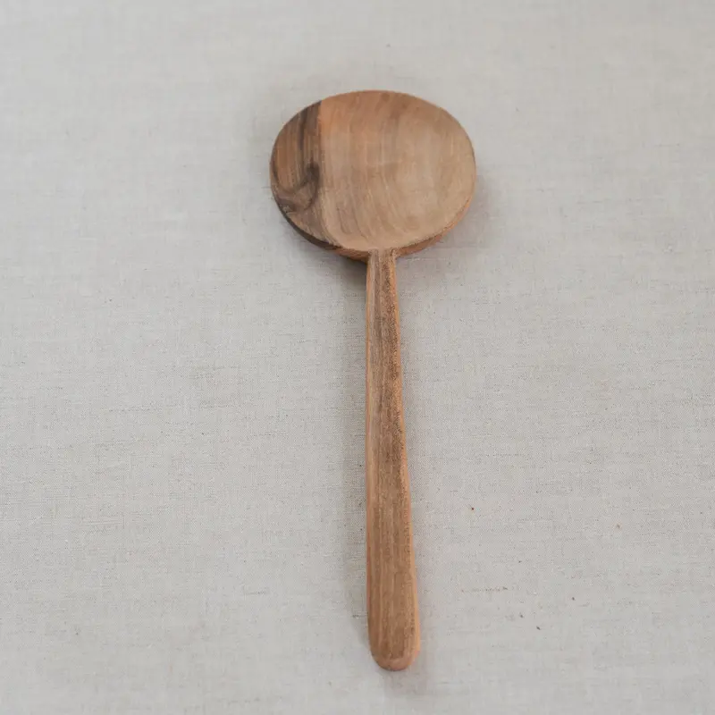 Round Organic Walnut Serving Spoon 1