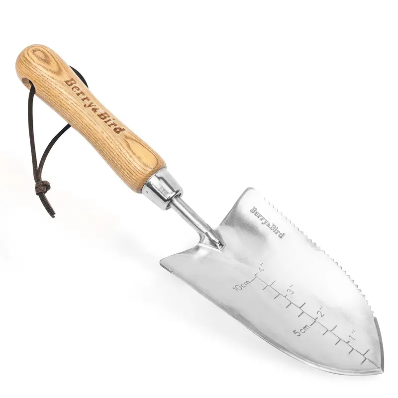 Serrated Potting Trowel With Wooden Handle – Ideal For Root Pruning And Transplanting 1