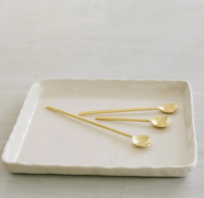Slim Gold-Plated Dessert Spoon 1