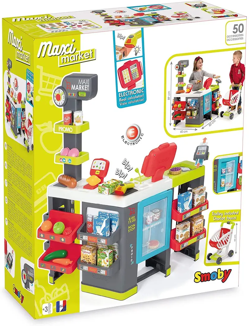 Smoby Maxi Market Playset With Realistic Grocery Accessories 1