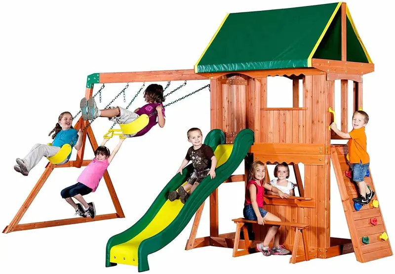 Somerset Outdoor Swing Set With Weather-Resistant Frame 1
