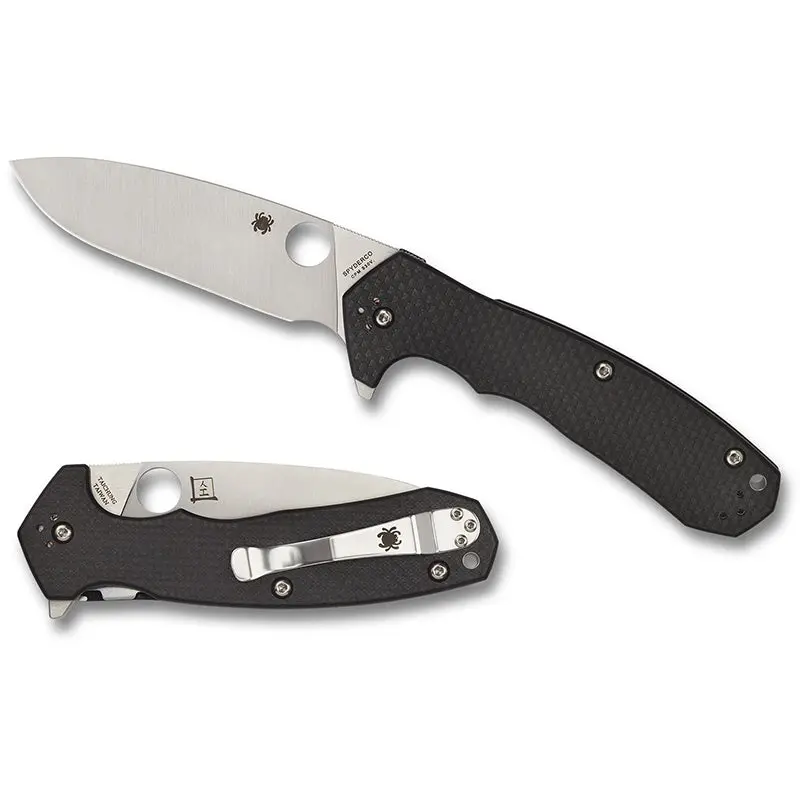Spyderco Amalgam Folding Knife – Carbon Fiber Handle, Plain Edge (C234Cfp) 1