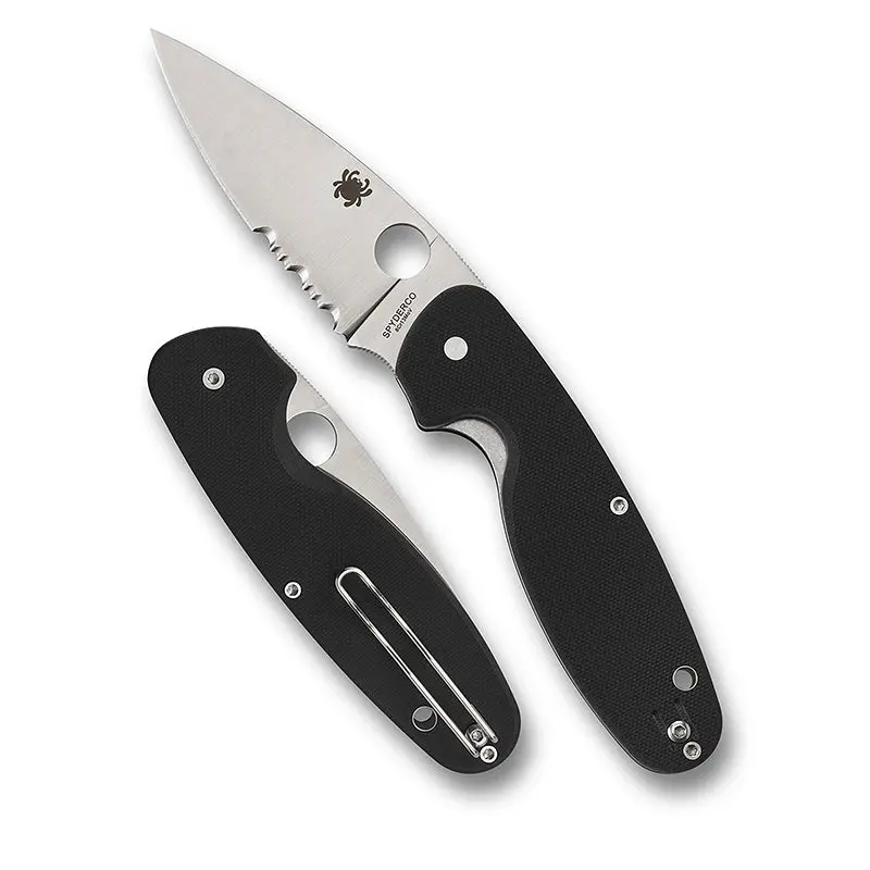 Spyderco Emphasis – Linerlock Knife Featuring 8Cr13Mov Combination-Edge Blade And Black G10 Handle 1