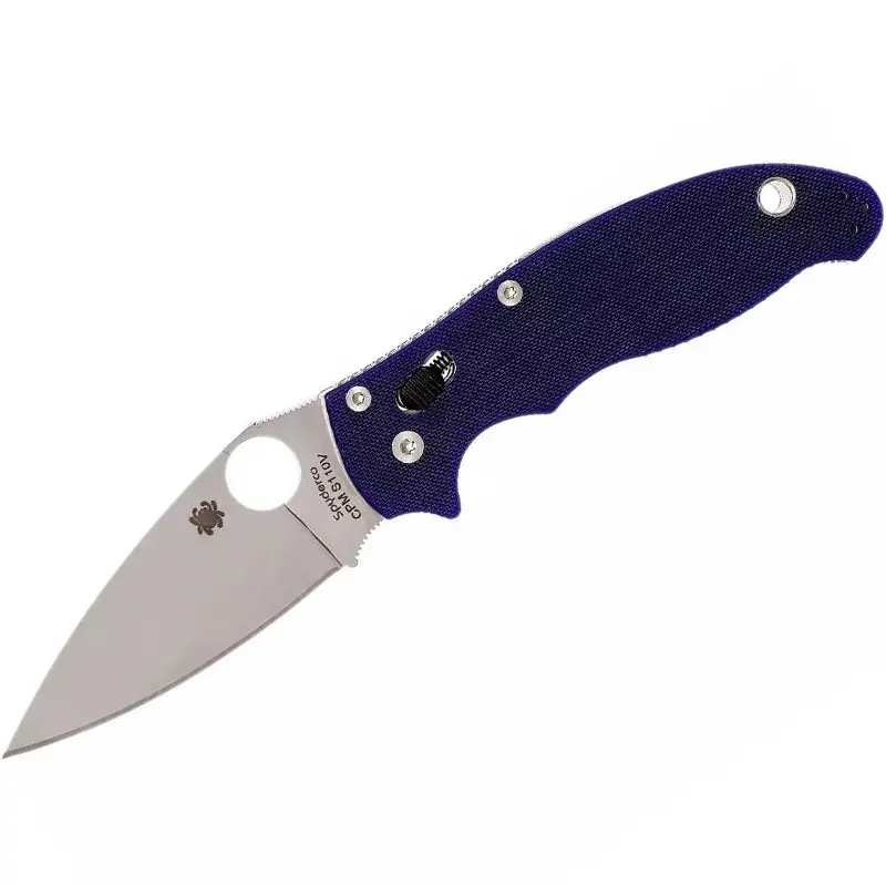 Spyderco Manix 2 Folding Knife With Cpm-S110V Blade And Dark Blue G-10 Handles – Plain Edge 1