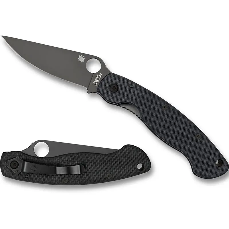 Spyderco Military Model Folding Knife – Black G10 Handle, Black Blade (C36Gpbk) 1