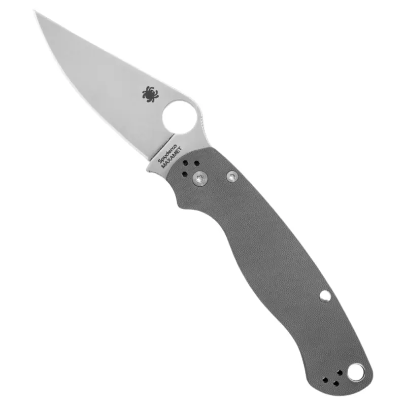 Spyderco Para Military 2 Tactical Folding Knife With Maxamet Steel Blade And Dark Gray Handle 1