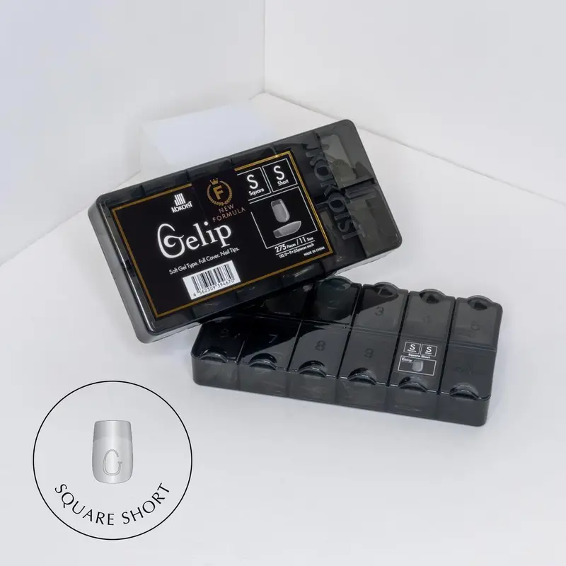 Square Short Gelip Extensions – 275-Piece Kokoist Press-On Nail Set 1