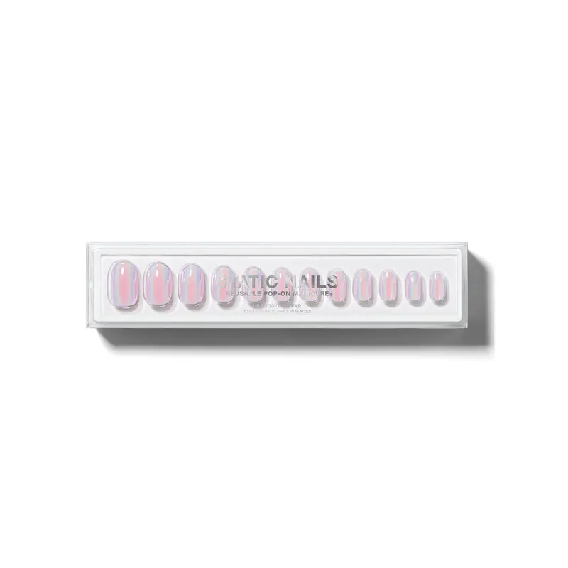 Static Nails Eco-Friendly Pop-On Nails In Digital Pink (Round Shape) 1