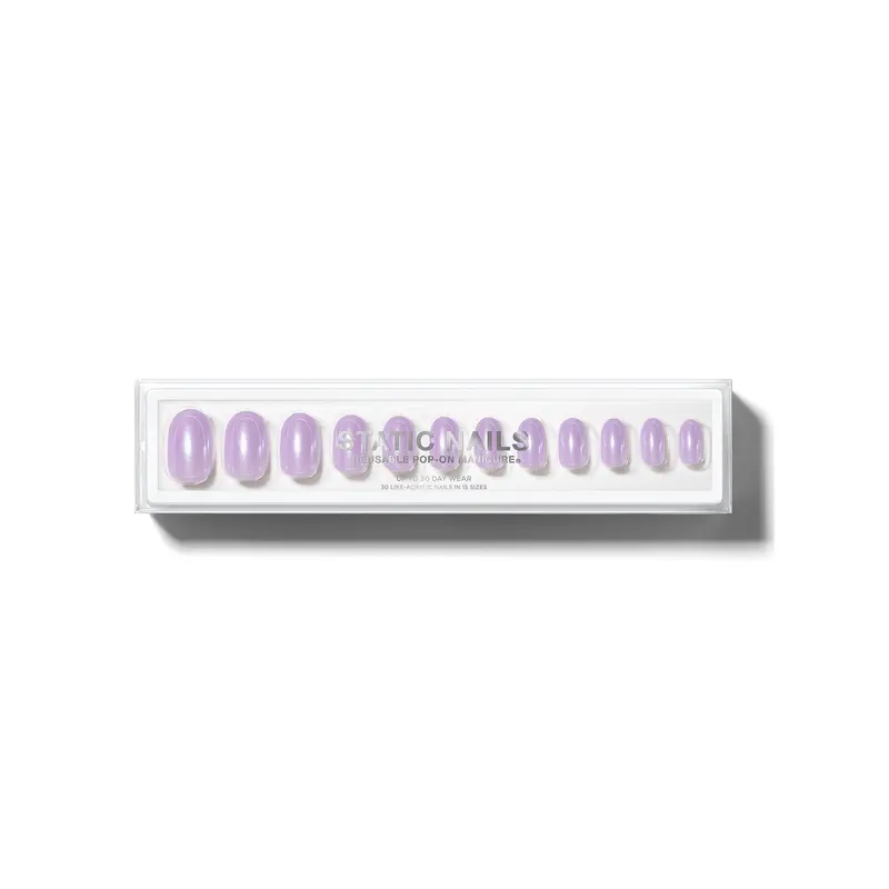 Static Nails Reusable Press-On Manicure In Glazed Lavender (Round Cut) 1