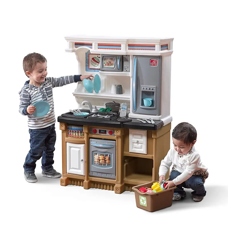 Step2 Custom Lifestyle Play Kitchen – Multicolor Interactive Pretend Cooking Set With 20 Accessories 1