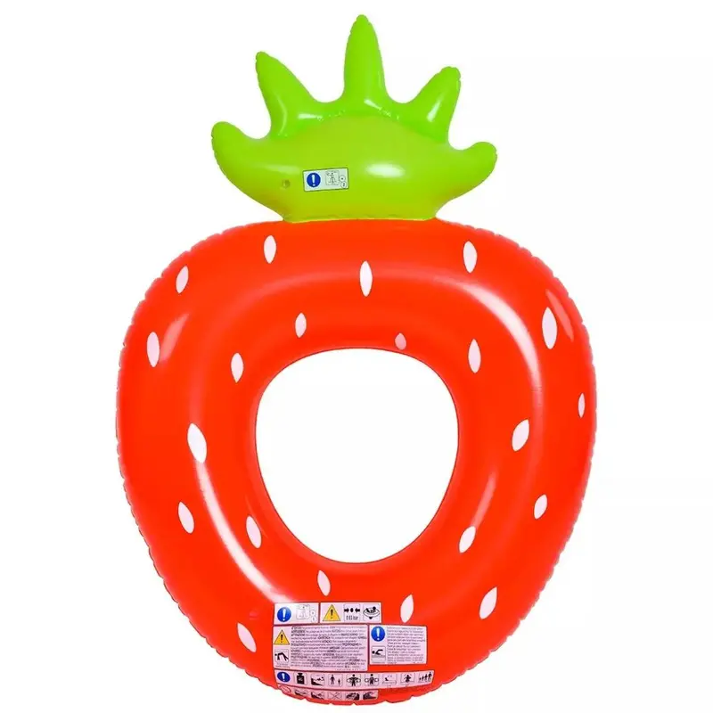 Strawberry-Shaped Inflatable Pool Ring – Sun Club (100 × 76 Cm) 1