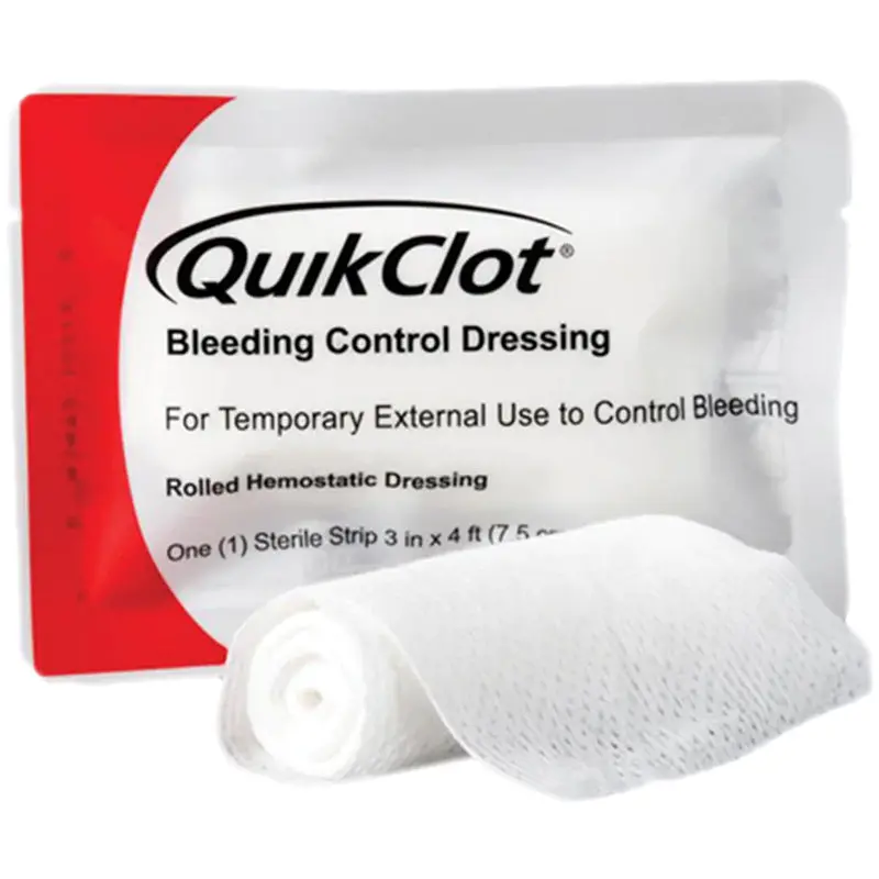 Tacmed Quickclot Bleeding Control Dressing Roll – 3" X 4 Foot Hemostatic Gauze 1