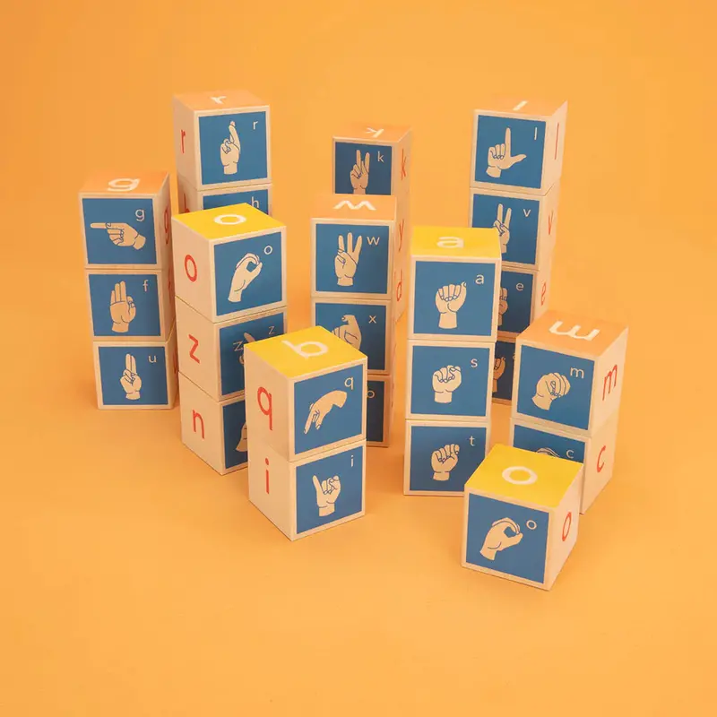 Tactile Sign Language Learning Blocks For Kids 1