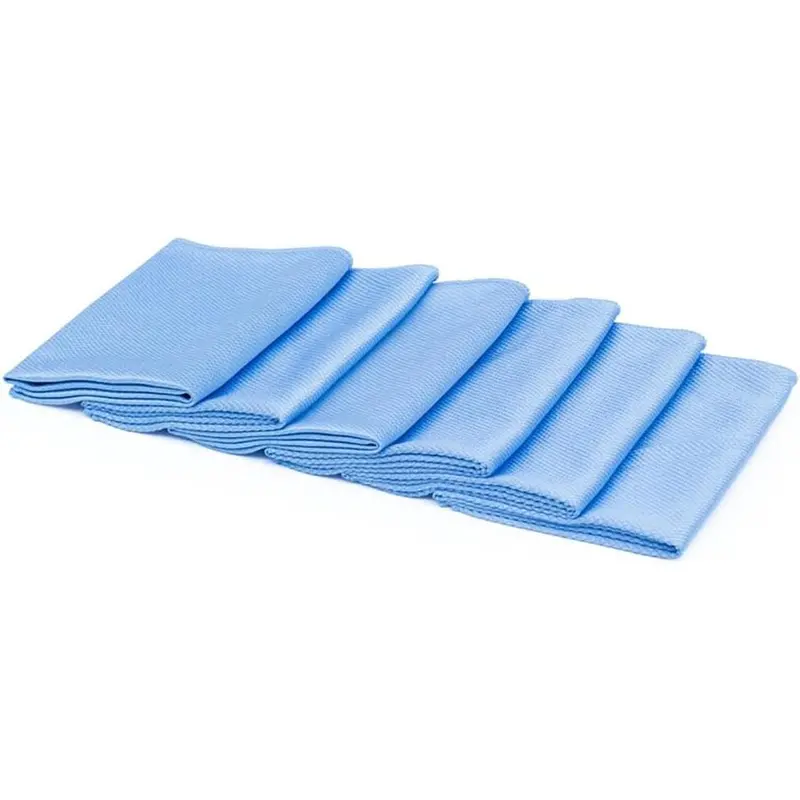 The Rag Company Diamond Glass Towel – Blue, 16" X 16" (6-Pack) 1