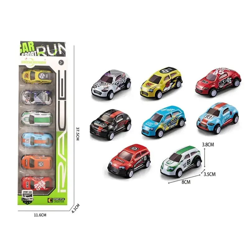 Towable City Car Set – 6-Piece Pretend Play Vehicle Collection 1