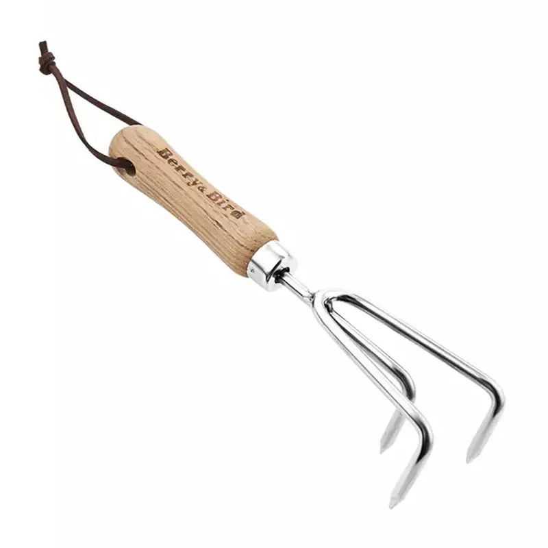 Triple-Claw Hand Cultivator – Ergonomic Wooden Handle, 8.9" 1