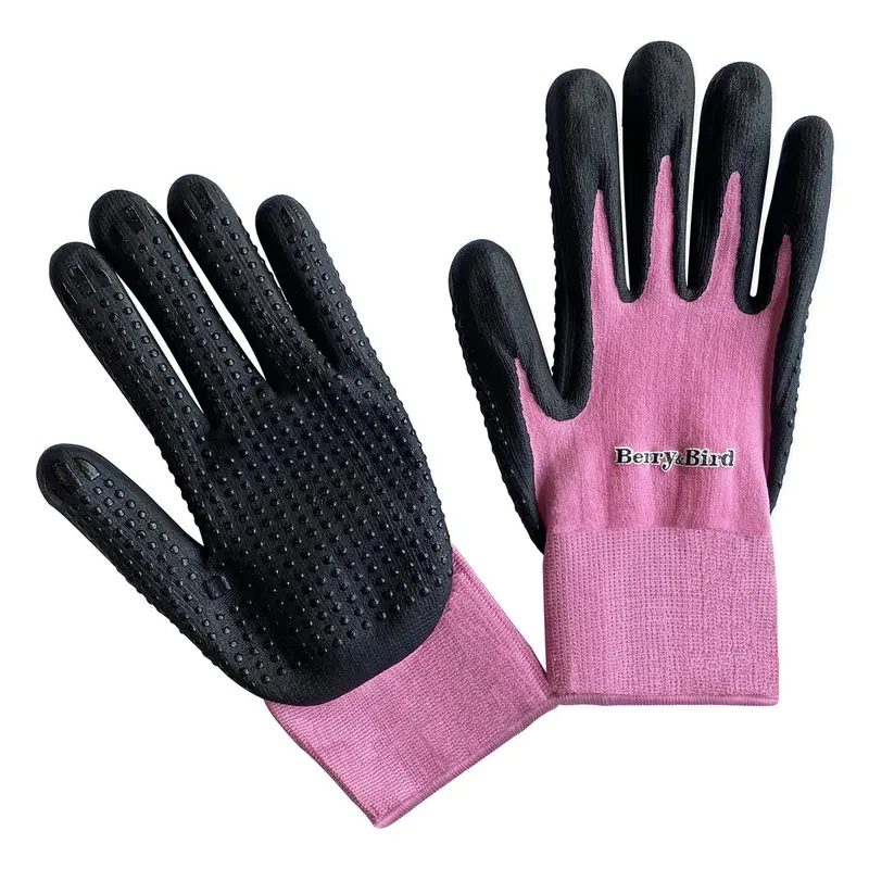 Unisex Garden Gloves – Micro-Foam Coated Work Gloves In Pink 1