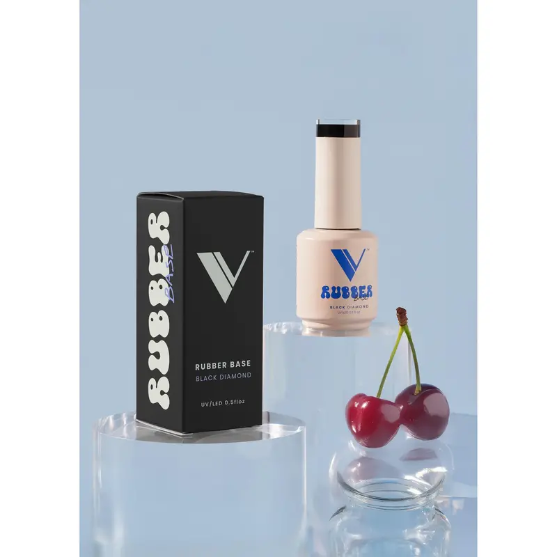 V Beauty Pure Rubber Base Coat – Black Diamond Metallic 1