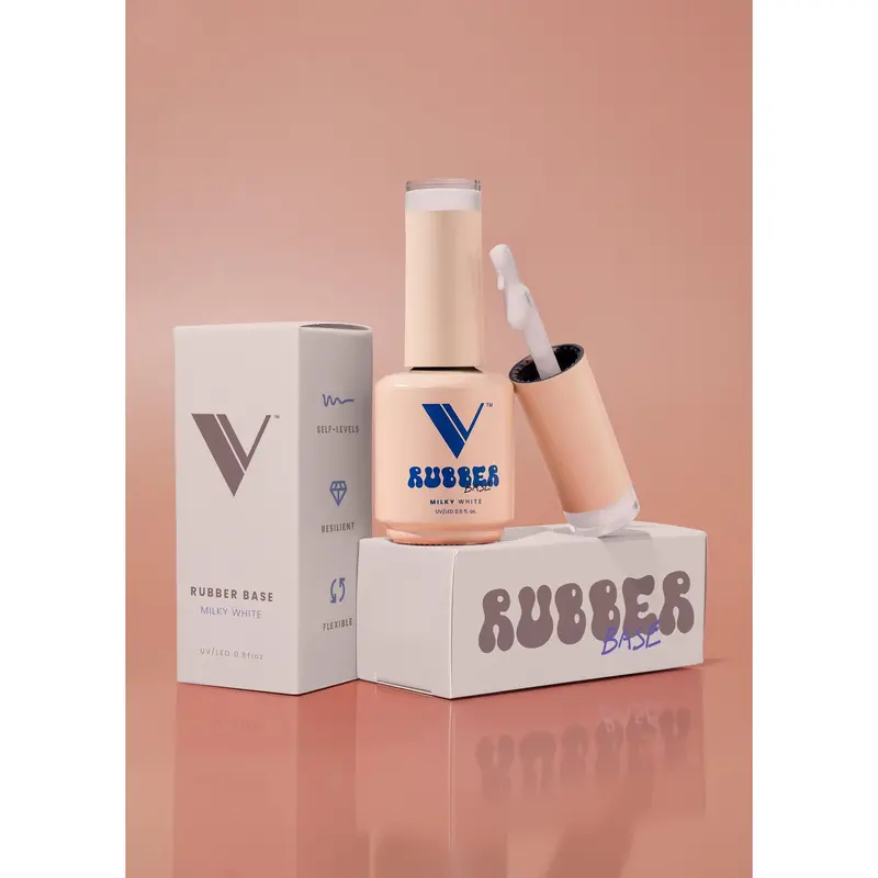 V Beauty Pure Rubber Base Coat – Milky White Finish 1