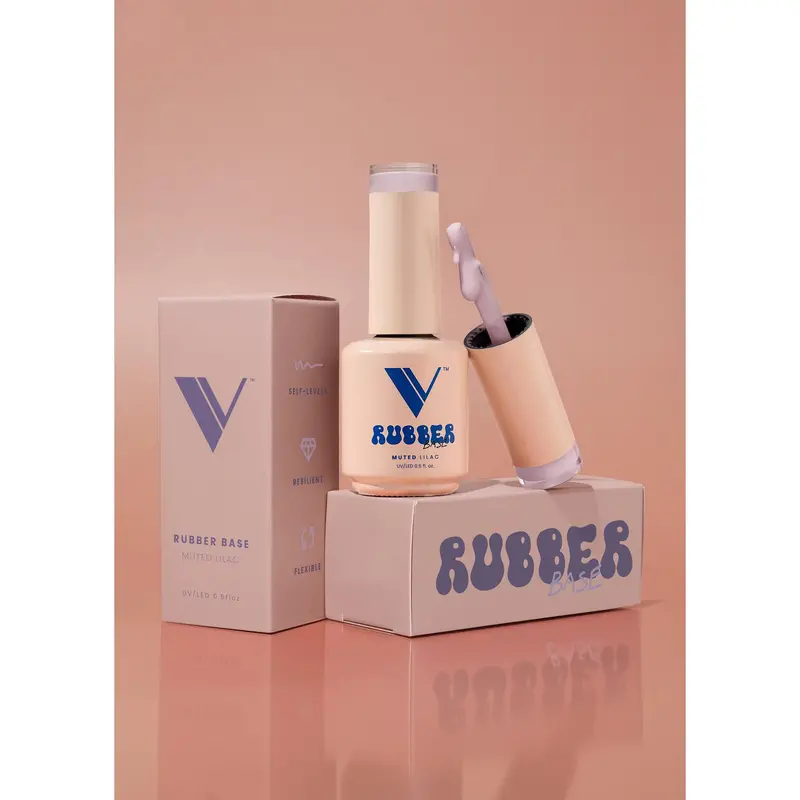 V Beauty Pure Rubber Base Coat – Muted Lilac Shade 1