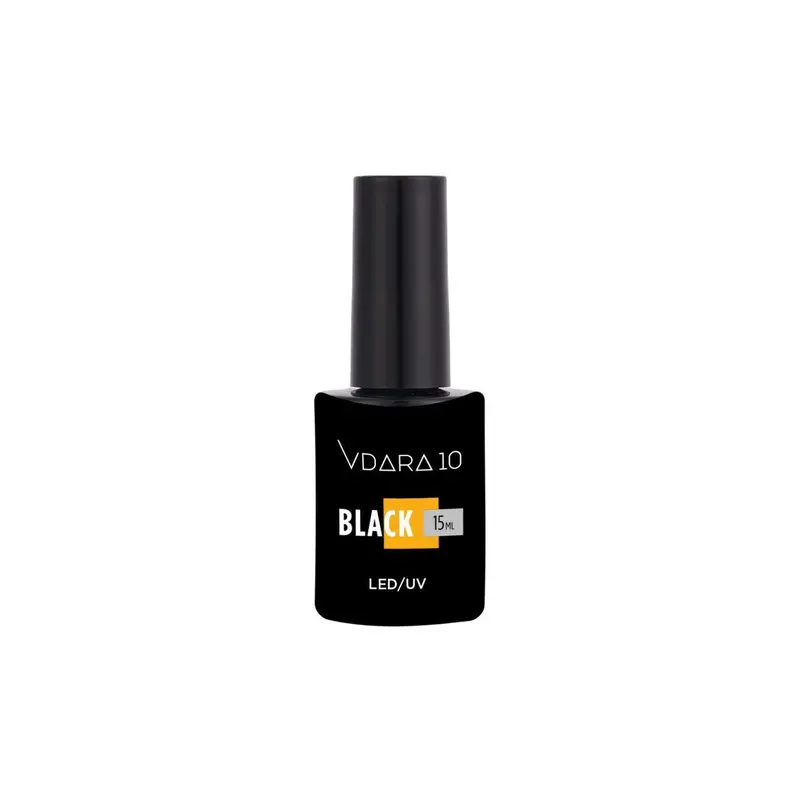 Vdara10 Black Gel Polish – High-Pigment, Smudge-Resistant Formula, 0.5 Oz 1