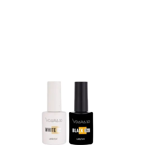 Vdara10 Duo Pack – Pure White & Jet Black Gel Polishes (2-Piece Set, 0.5 Oz Each) 1